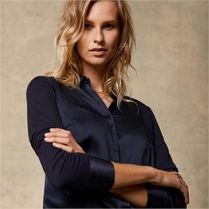 Mint Velvet Navy Silk Front Shirt